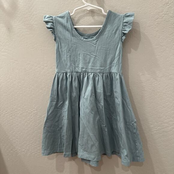Hanna Andersson Raincloud Blue Super Soft Ruffle Skater Dress - Picture 5 of 9